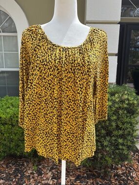 Michael Kors floral-print Georgette Peasant Top